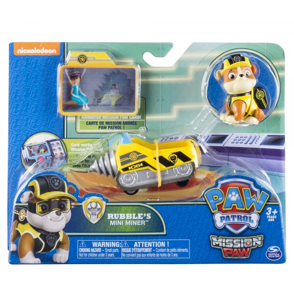 รถและตุ๊กตาของเล่น PAW PATROL VEHICLE WITH FIGURE ASST : RUBBLE'S