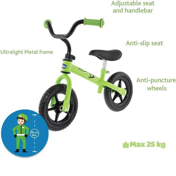 CHICCO BALANCE BIKE GREEN ROCKET 1