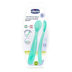CH210068282100 CHICCO SOFT SILICON SPOON BI-PACK BOY ITALY