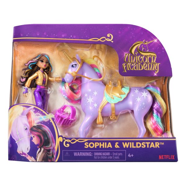 UC120201490070UNICORN ACADEMY SMALL DOLL AND UNICORN SET SOPHIA & WILDSTAR