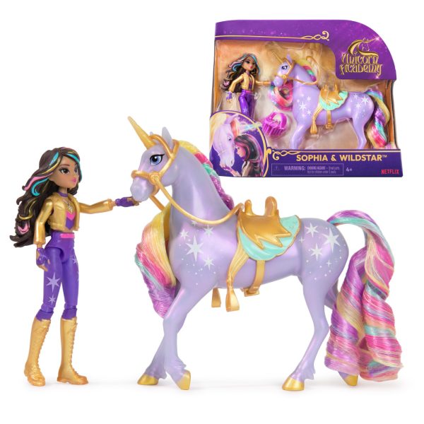 UC120201490070UNICORN ACADEMY SMALL DOLL AND UNICORN SET SOPHIA & WILDSTAR