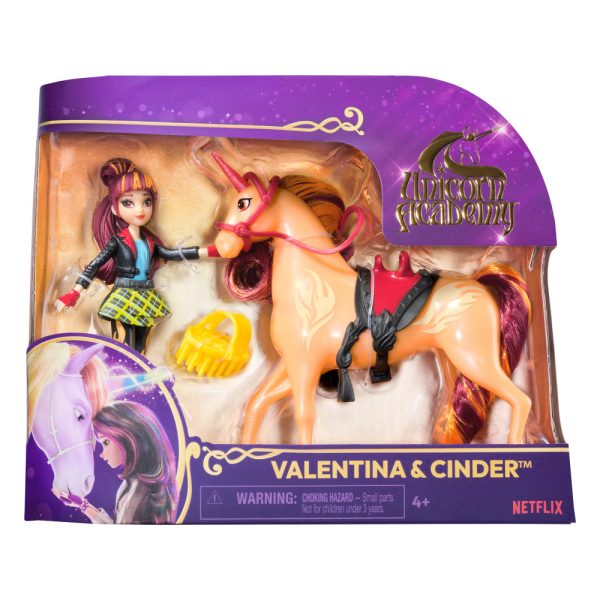 UC120201490080 UNICORN ACADEMY SMALL DOLL AND UNICORN SET VALENTINA & CINDER