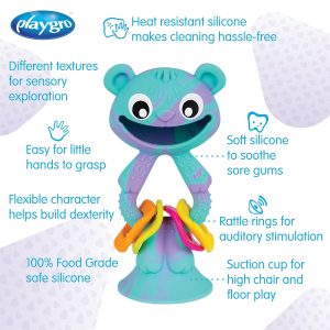 PG110887960000 PLAYGRO WOBBLE BUDDY RATTLE BEAR ของเล่น ยางกัด เป็นเพื่อนแสนสนุกสำหรับวัยแบเบาะ